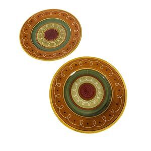 Handpainted Pier 1 Set of 2  Etrusco Earthenware Plates 11 .5" Made in Italy